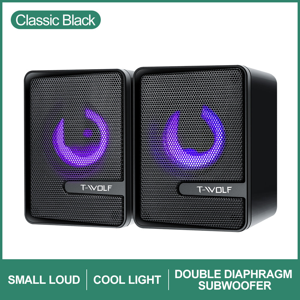S3 RGB desktop speakers for a home office desk setup